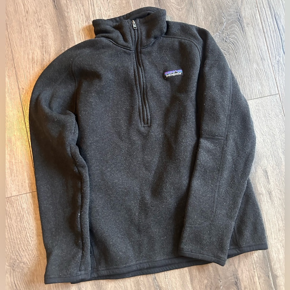 Kids Medium Patagonia Fleece Quarter Zip Dark Gray
